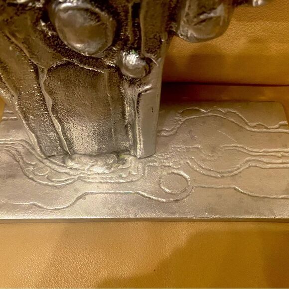 MCM Menorah Candleholder Judaism Donald Don Drumm Brutalist Aluminum Ra… - Picture 5 of 6